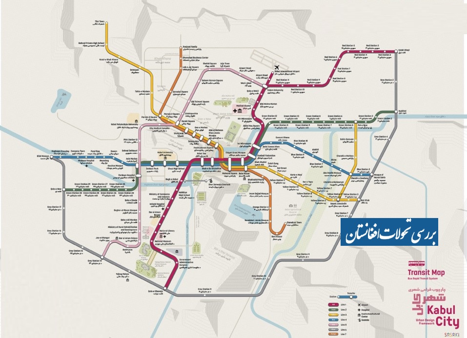 نقشه مسیرهای ترافیکی در ماستر پلان شهر کابل جدید